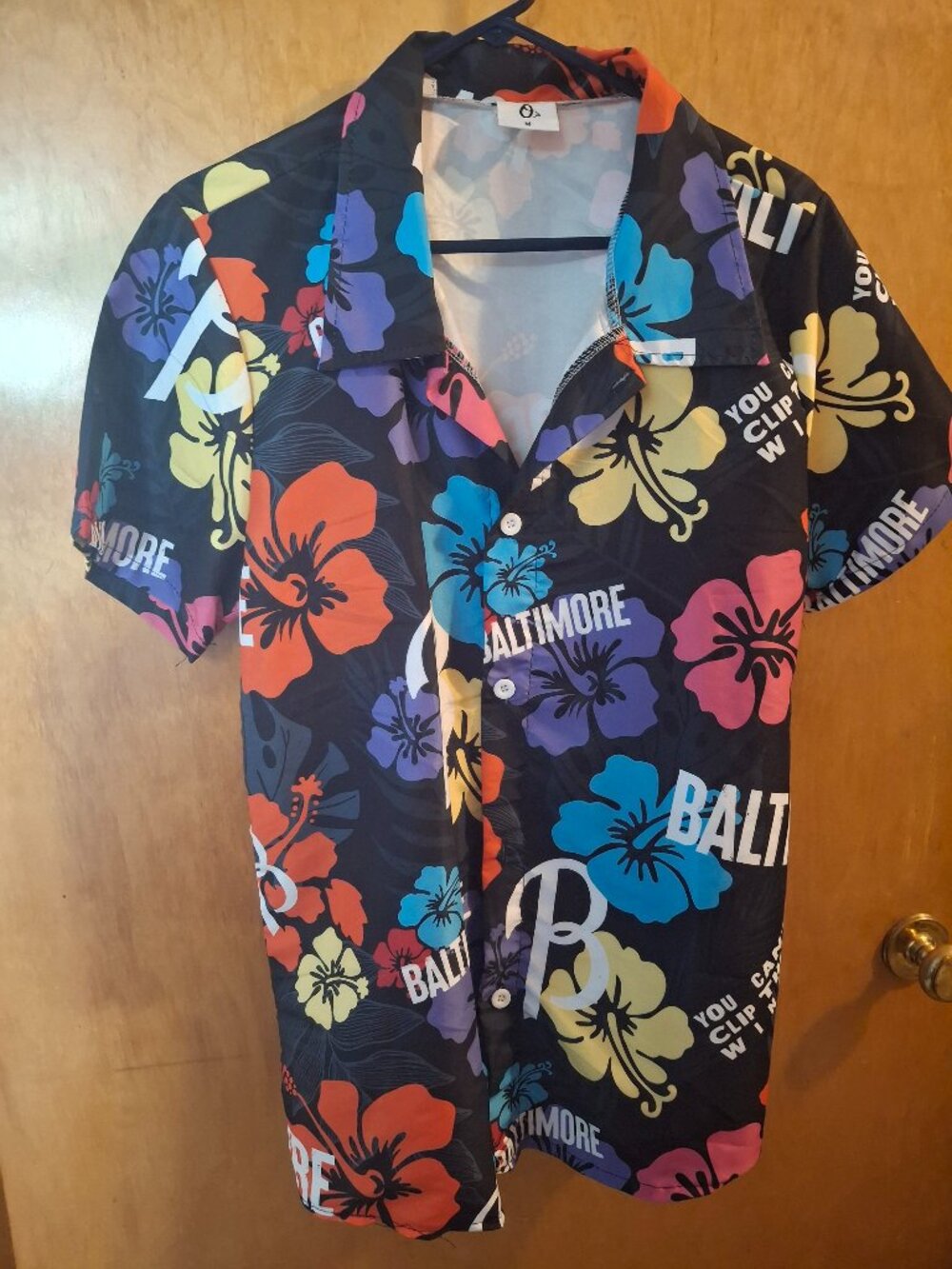 Baltimore Orioles 2024 City Connect Hawaiian Shirt Men's M, Black Floral MLB O's